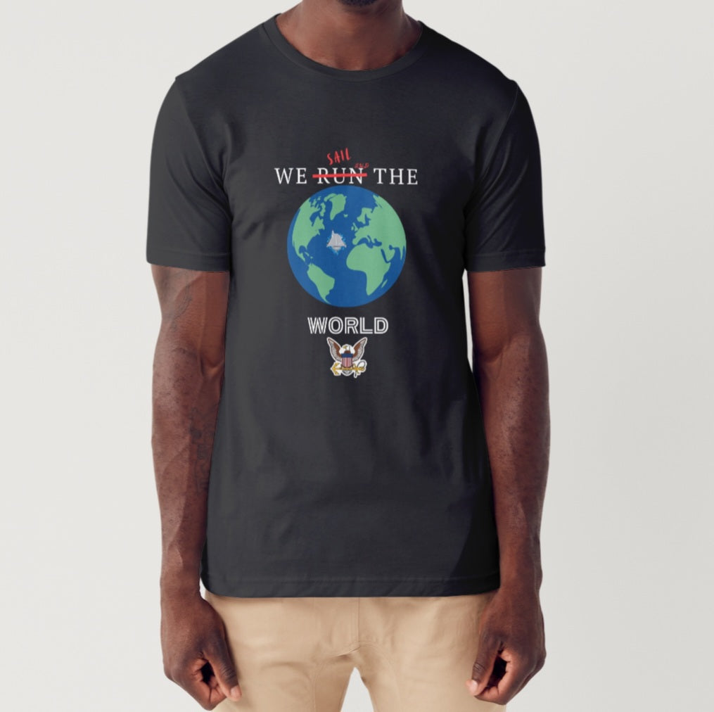 Navy "We Sail the World" Shirt