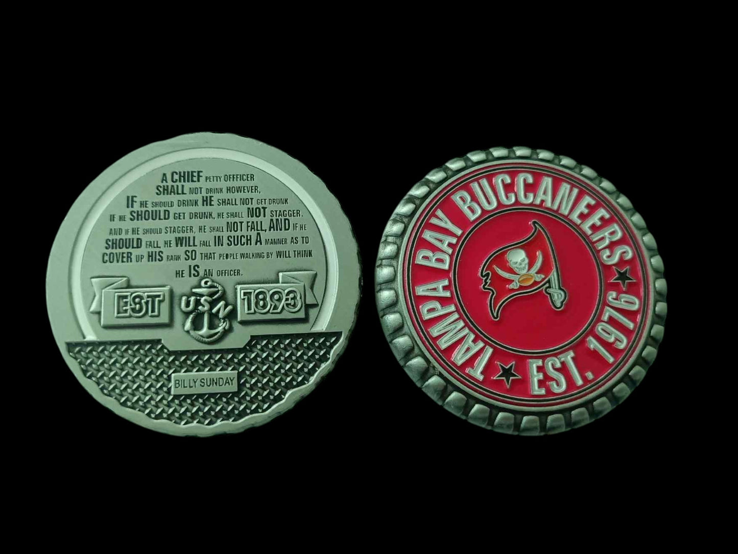 Tampa Bay Pro Teams Billy Sunday Challenge Coins