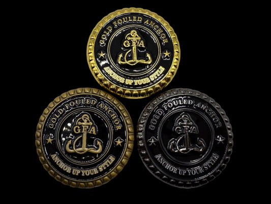 Gold Fouled Anchor Billy Sunday Challenge Coin