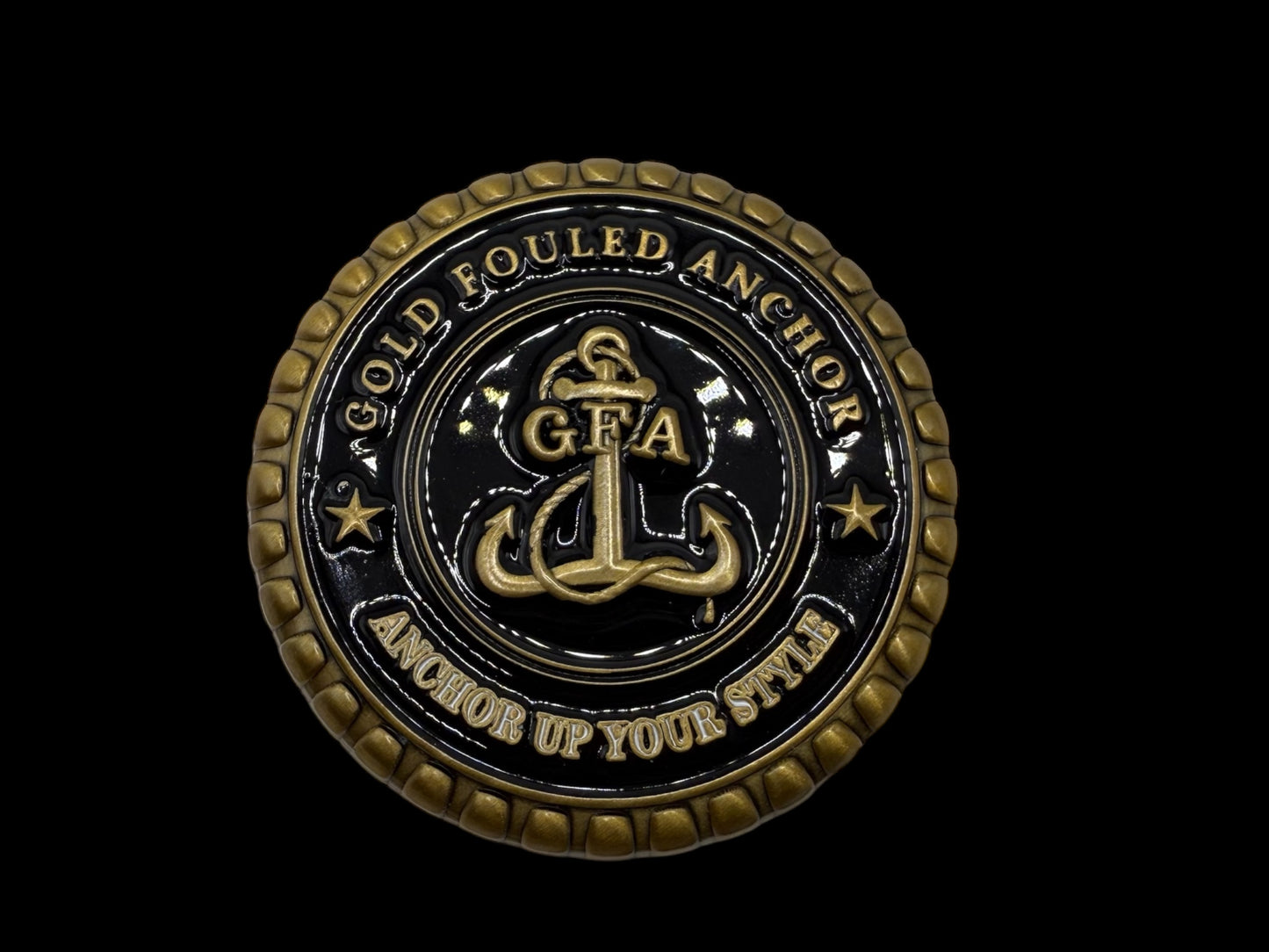 Gold Fouled Anchor Billy Sunday Challenge Coin