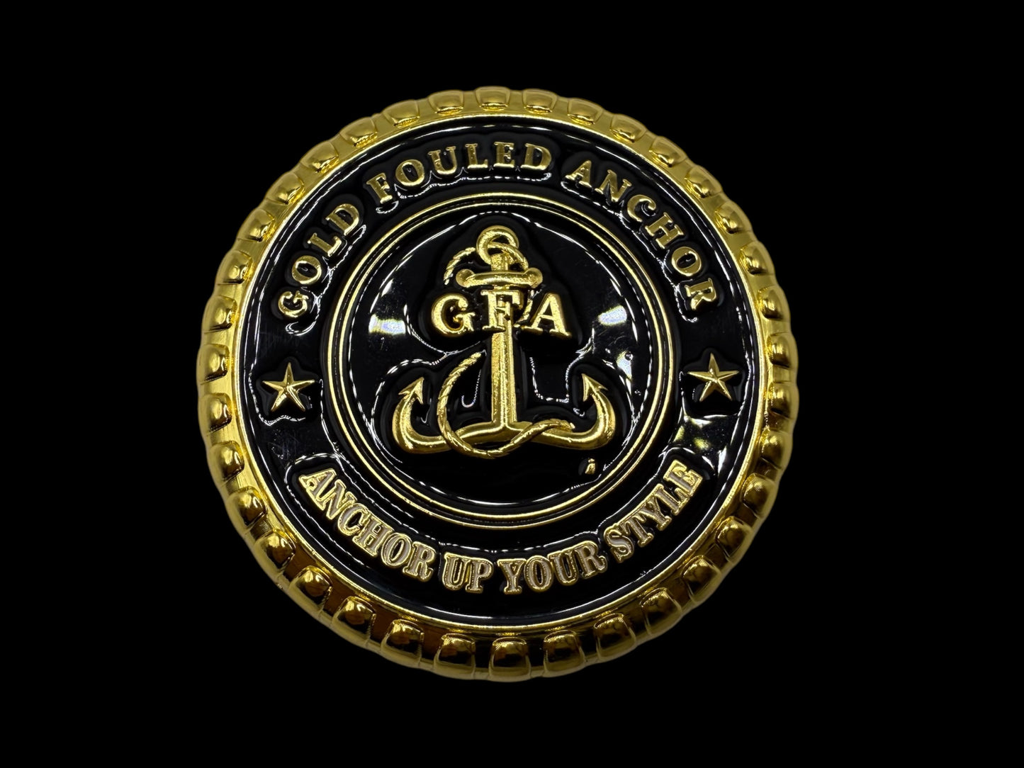 Gold Fouled Anchor Billy Sunday Challenge Coin