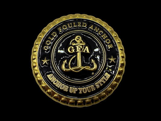 Gold Fouled Anchor Billy Sunday Challenge Coin